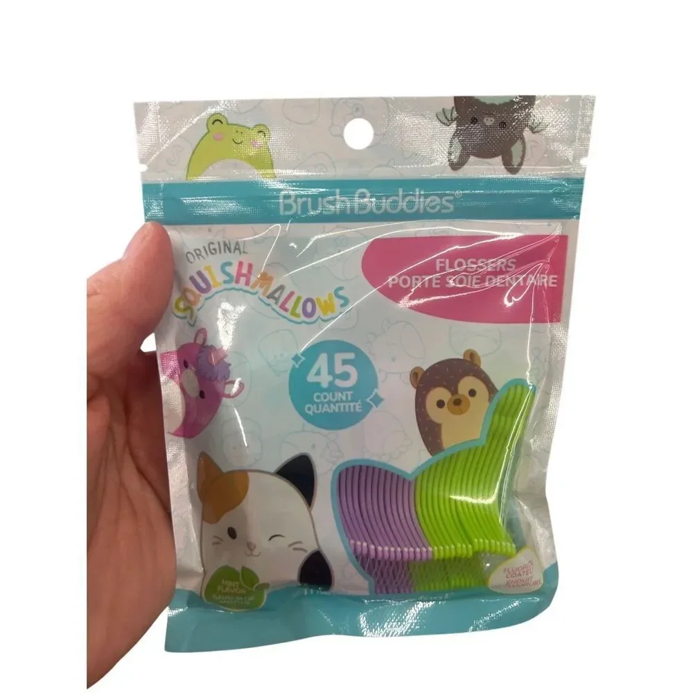 3 PACKS of Brush‎ Buddies Squishmallow Flossers 45 count